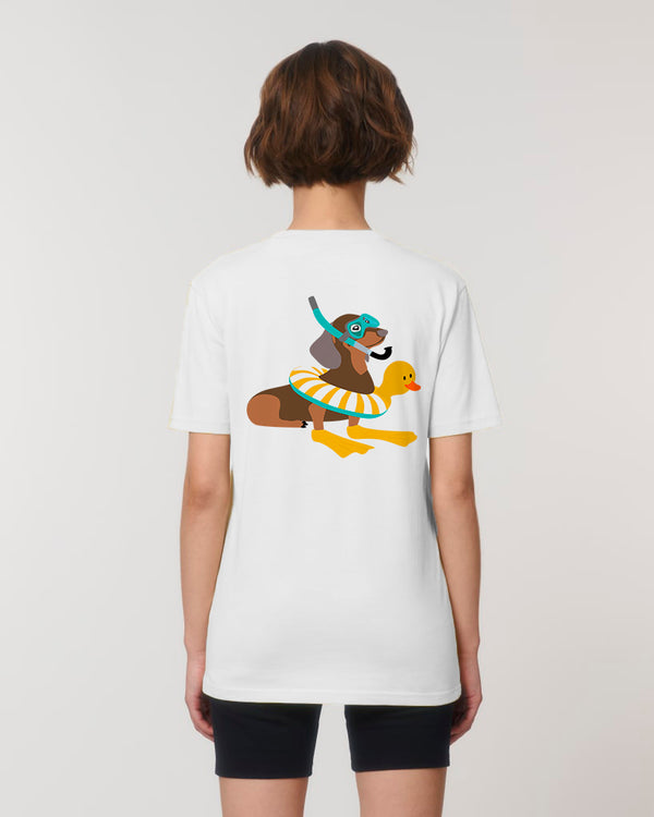 Organic cotton T-shirt Diving dog