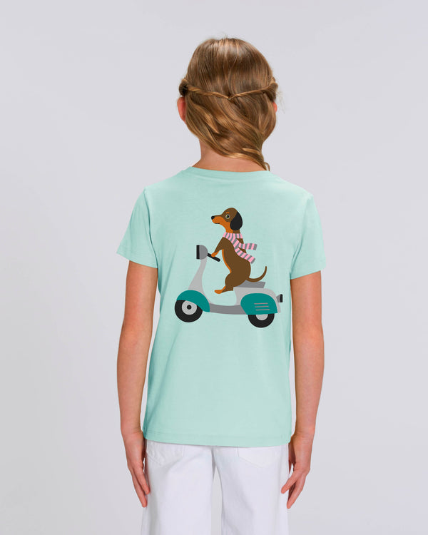 Kids dog t -shirt biker b